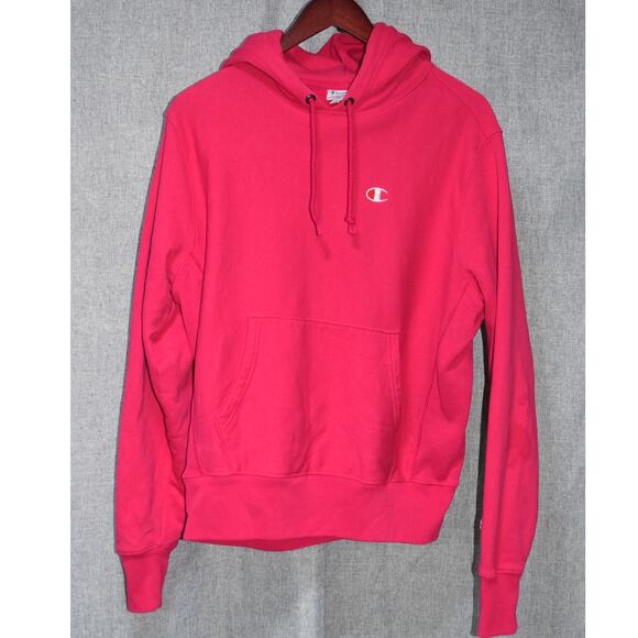 Champion Reverse Weave Hoodie Pink Pullover Sweatshirt Size Medium - Picture 1 of 3